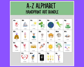 Alphabet Handprint Art Bundle: Pre-K Classroom Activity (PDF)