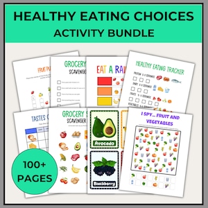 Activiteitenbundel gezond eten | Thuisonderwijs wetenschap | Voedselkaart | Werkbladen Eten | Voedingslessen | Gezonde voedingskeuzes | Montessori