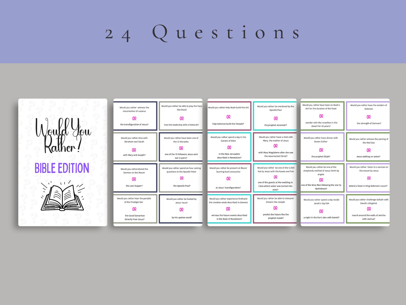Printable would You Rather Bible Edition Bible This or That Bible Party