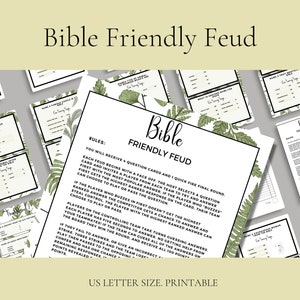 Printable Bible Feud | Friendly Feud Bible Edition | Youth Group Games | Bible Family Feud Questions | Printable Bible Games