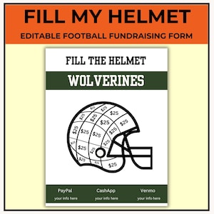 Editable Football Fundraiser Template | Football Fundraising | Touchdown Fundraiser |  Football Team Fundraiser | Sports Fundraising