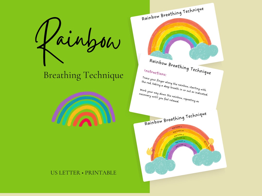 Printable Rainbow Breathing Exercise Mindfulness for Kids Mindful Breathing Exercise Calm Down ...