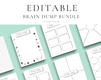 Brain Dump Printable Bundle: Thought Organizer (Fillable PDF)