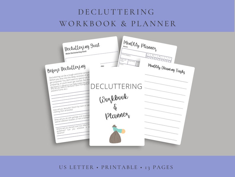 Printable Decluttering Workbook: 30-day Challenge, Cleaning Schedule (PDF) - Etsy