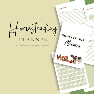 Printable Homesteading Planner | Garden Planner |  Homestead Planner | Small Farm Planner | Off Grid Living | Sustainable Living Planner