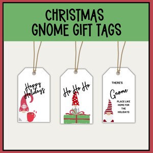 Druckbare lustige Weihnachtswichtel Geschenkanhänger | Wichtel Weihnachtsgeschenk Anhänger | Gnom Urlaub Geschenkkorb Tags | Weihnachts-Wichtel