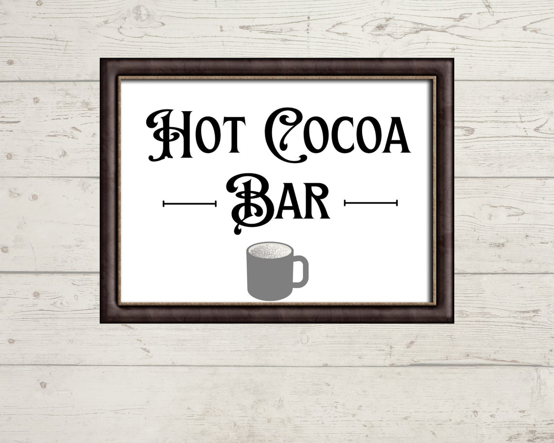 Printable Hot Cocoa Bar Sign Instant Download | Etsy