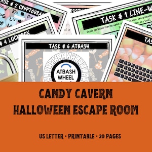 Printable Kids Escape Room - Halloween Candy Cavern | Halloween Party Game | Kids Puzzle Game