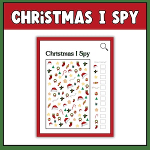 Christmas I Spy Game | Christmas Seek and Find | Christmas Classroom Game | X Mas Preschool Activity | Christmas Number Counting Worksheet