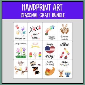 Handprint Seasonal Memory Book | Preschool Kindergarten 1st Grade Craft| Memory Book Handprint Art | Keepsake Craft | Handprint Calendar