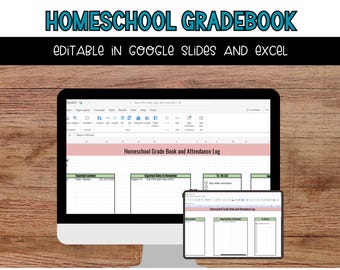 Bewerkbare cijferslijst voor thuisonderwijs en aanwezigheidsregistratie voor Google Spreadsheets en MS Excel | Cijfers van studenten | Thuisschoolorganisatie-tool