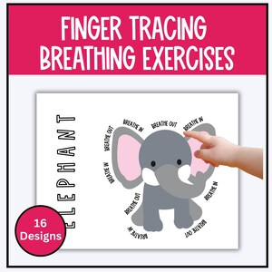 16 kalmerende kaarten voor vingertracering | Ademhalingskaarten babydieren |  Meditatie-activiteit | Gevoelens reguleren | Rustige hoek