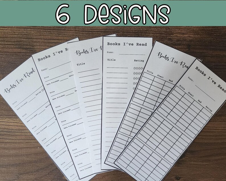Printable Reading Log Bookmarks: Book Tracker (digital Download) - Etsy