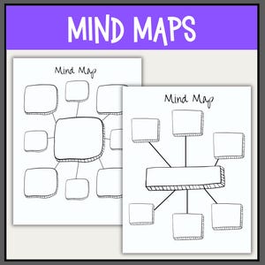 Printable Mind Map |  Mind Mapping Planner | Brainstorming Map | Brainstorm Printable | Mind Map Diagram | Mind Map Chart