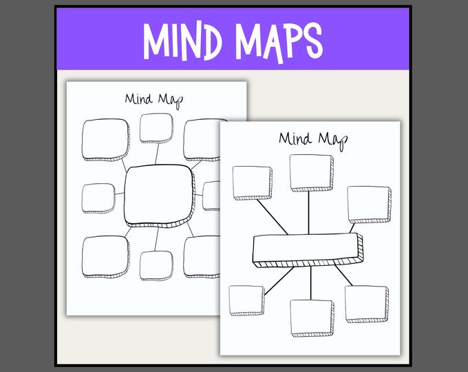 Brainstorming Mind Map Templates (3 Layouts) - Fillable - Printable PDF ...