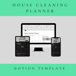 Notion House Cleaning Planner Template: Minimalist Digital Schedule (Digital Download)