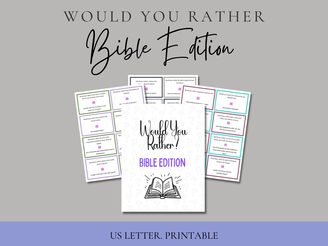 Printable would You Rather Bible Edition Bible This or That Bible Party