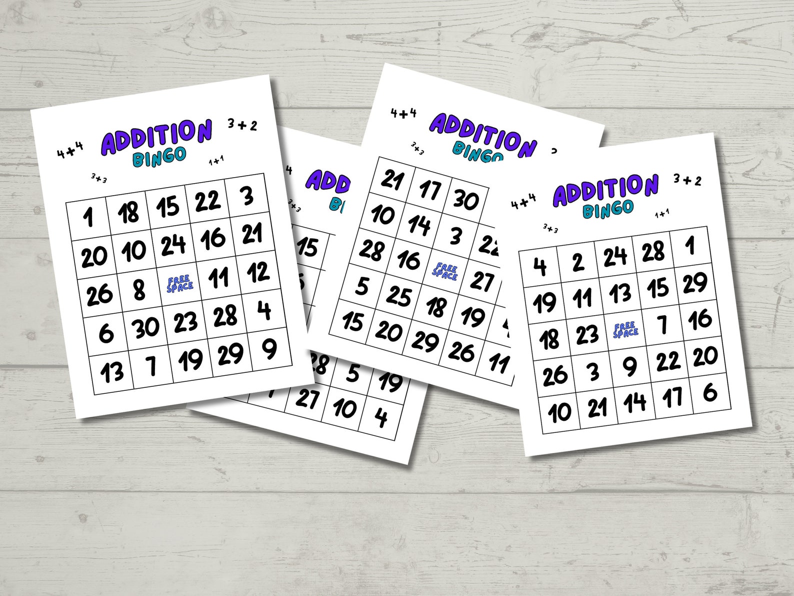 Printable Addition Bingo Game for Kids K-3 | Homeschool Resource | Math ...