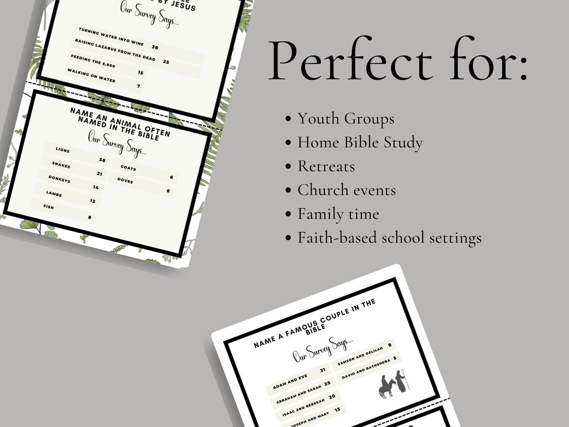 Printable Bible Feud Friendly Feud Bible Edition Youth Group Games