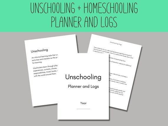 Printable Unschooling Planner: Homeschool Portfolio & Activity Logs (Digital Download)
