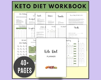 Afdrukbaar keto-dieetwerkboek: 45 pagina's keto-planner (digitale download)