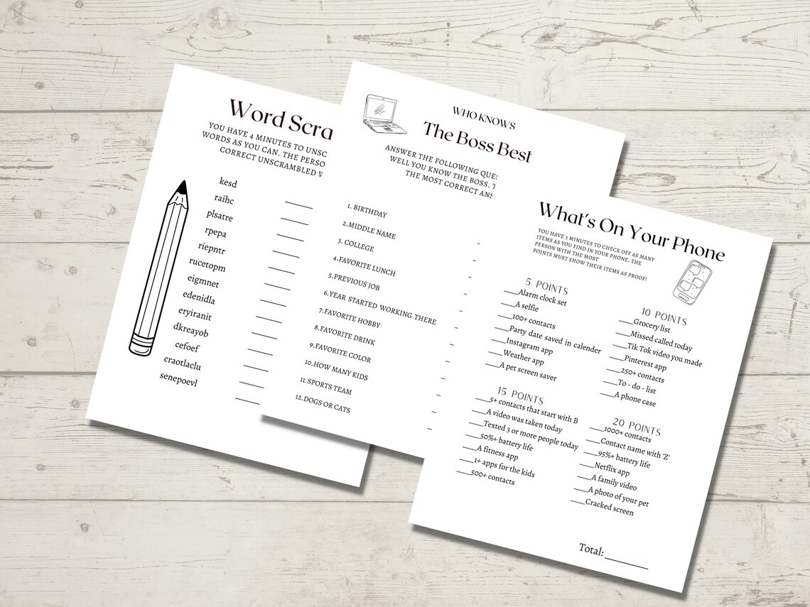 Printable Work Party Games Ice Breaker Game Team Building Activity Get ...