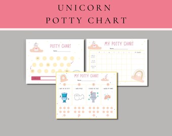 Printable Unicorn Potty Training Reward Chart Bundle (PDF)