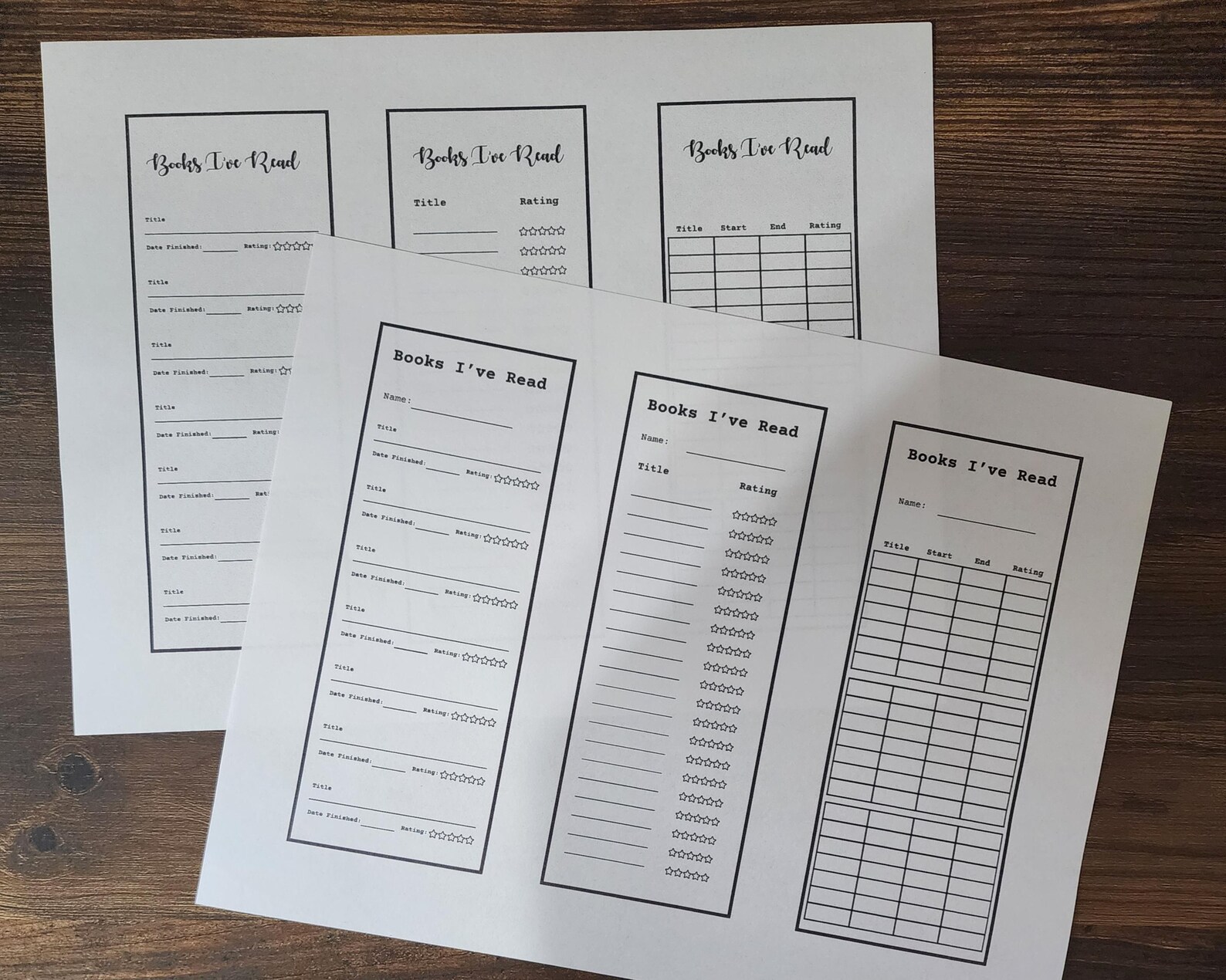 Printable Reading Log Bookmarks: Book Tracker (digital Download) - Etsy