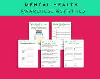 Mental Health Awareness Activities Kit: Printable Games (Digital Download)