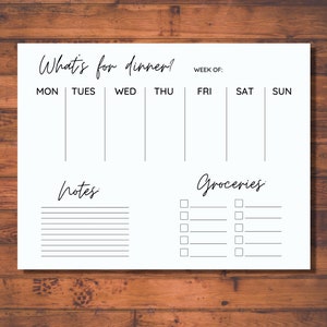 Printable Weekly Menu Planner: Minimalist Design (Instant Download)