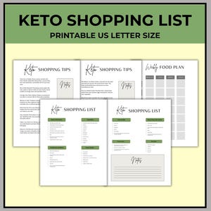 Keto Shopping List | Keto Grocery List | Keto Food List |  Keto Food List for Beginners | Low Carb Food List | Keto Tracker |  Meal Planner