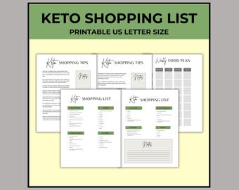 Keto Shopping List: Beginner's Guide & Meal Planner (Digital Download)