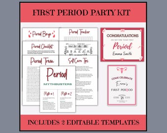 First Period Party Kit: Bingo, Trivia, Checklist (Digital Download)