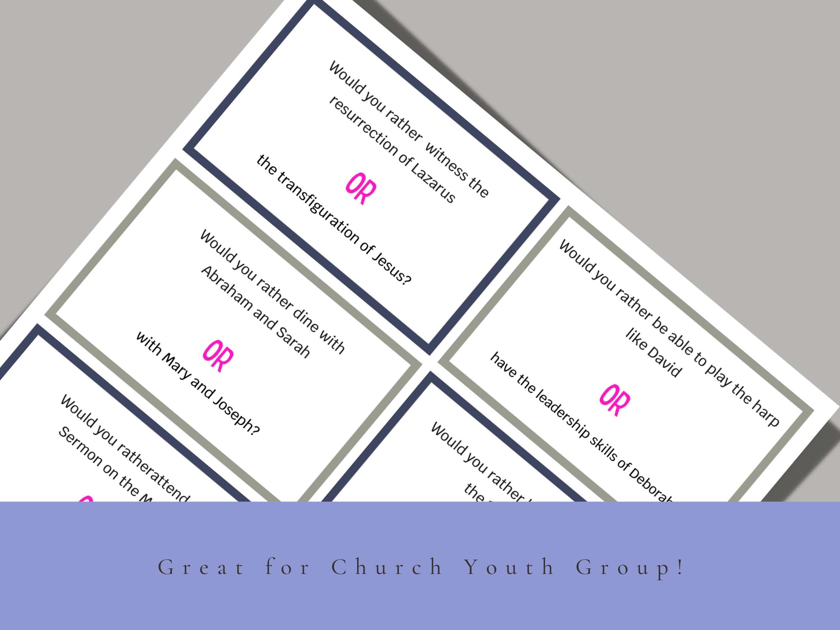 Printable would You Rather Bible Edition Bible This or That Bible Party ...