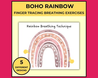 Boho Rainbow Breathing Exercise: Calm Down Corner (Digital Download)
