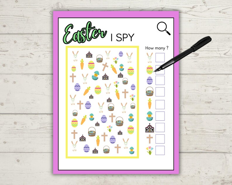 Printable Easter I Spy Game for Kids (PDF) - Etsy