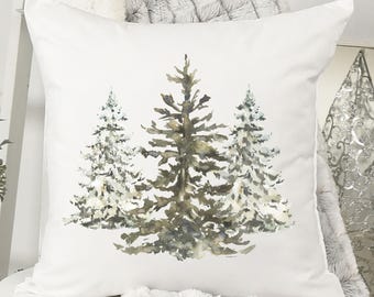 Winter Trees Minimalist Covers Cozy Winter Decor Farmhouse Decor Forest Tree Pillow Cover Winter Decor Neutral Living Room Pine Tree Home