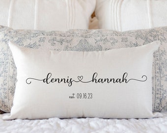 Wedding Pillow,Wedding Gift, Personalized Pillow, Newlywed Gift, Engagement Gift, Rustic Wedding Gift, Linen Pillow, Gift for New Couple