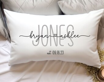 Valentines Day Gift, Personalized Name Pillow, Wedding Gifts For Couple, Personalized Pillow, Last Name Pillow, Engagement Gift For Bride