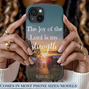 The Joy of the Lord is My Strength Horse bible verse phone case