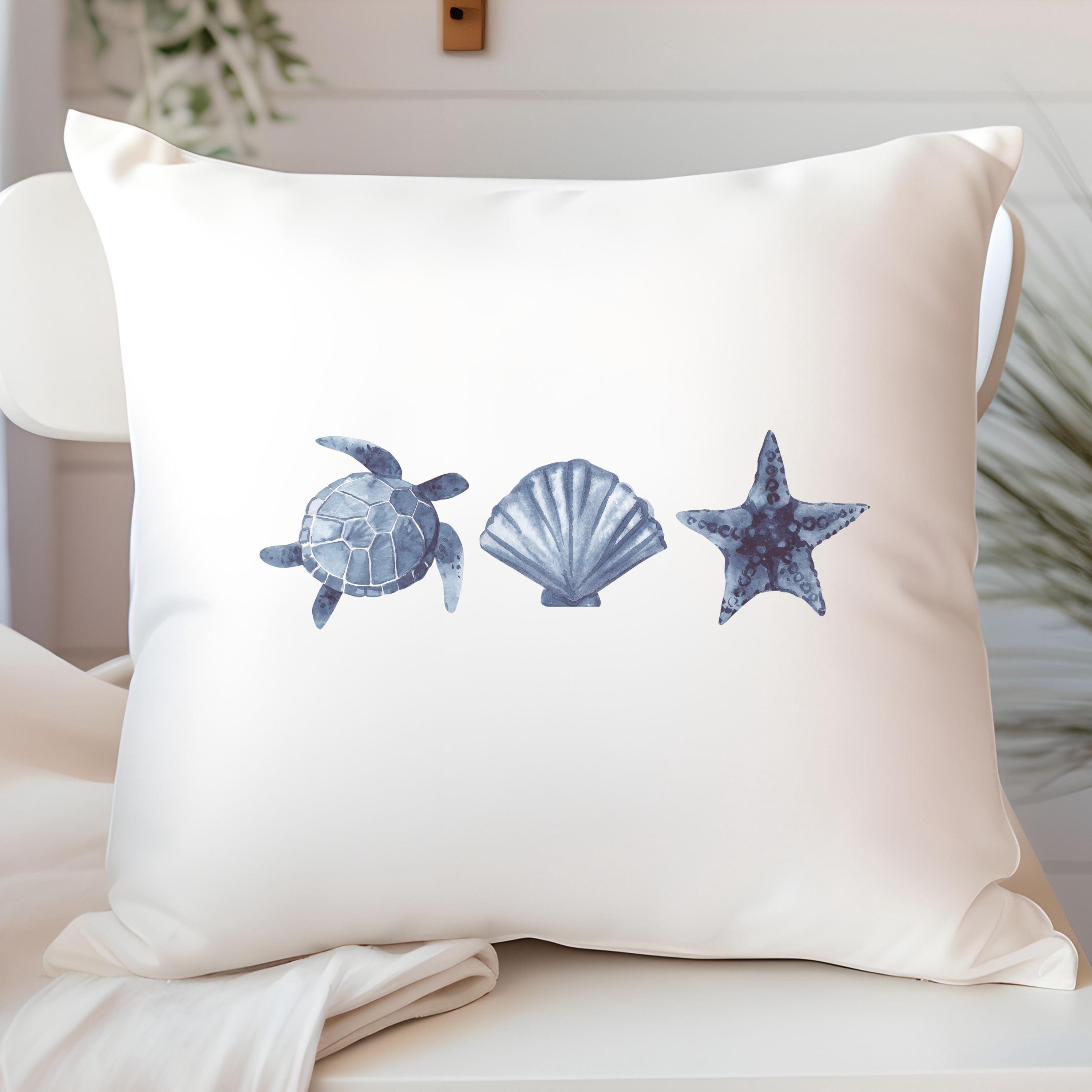 Coastal Boho Decorative Throw Pillow Beach-inspired Minimalist