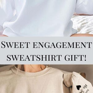 In My Engaged Era Sweatshirt Custom Engaged Gift For Woman Future Mrs Shirt Name On Sleeve Bride To Be Engagement Gift For Future Wife Shirt image 11