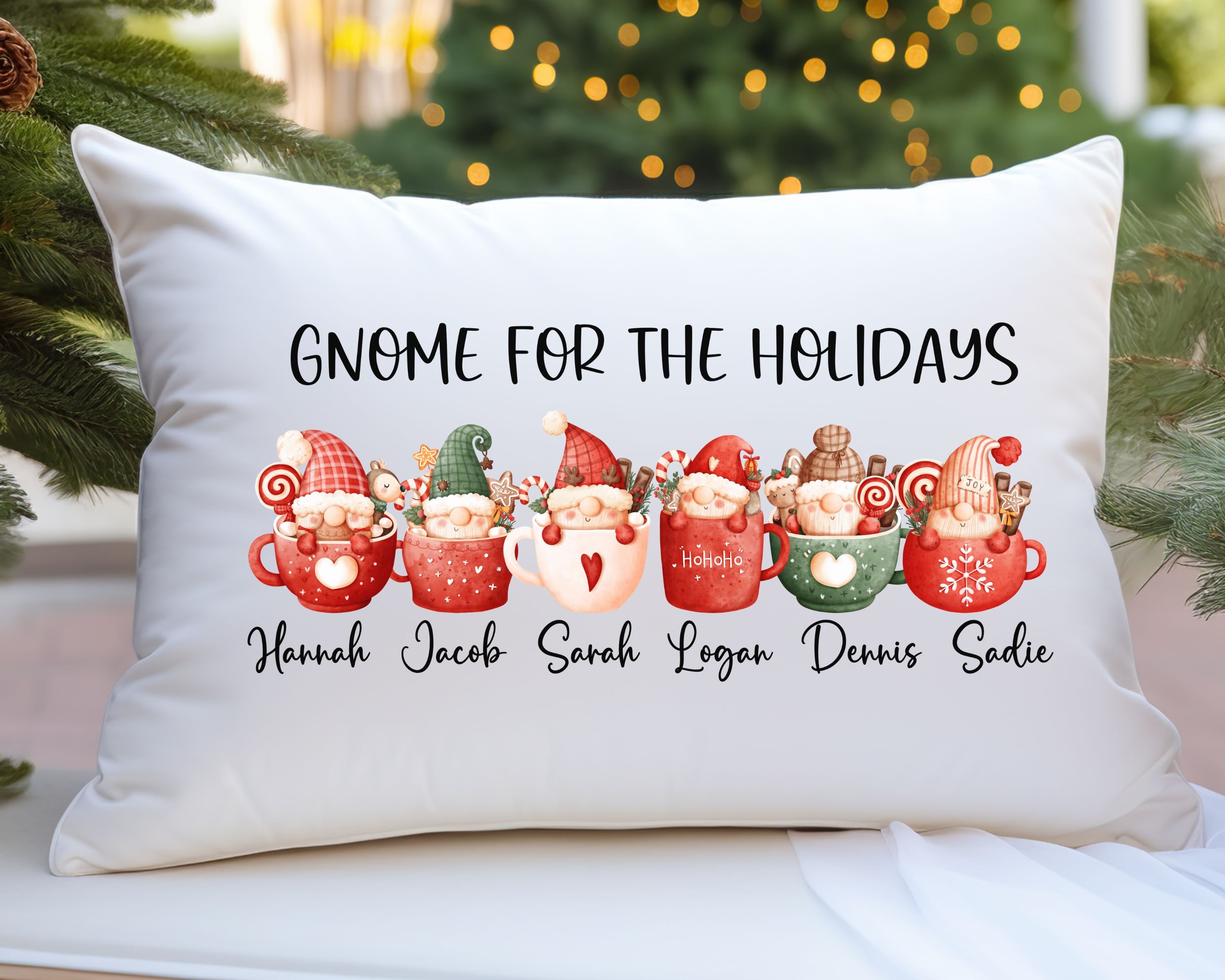 Simply Having A Wonderful Christmas Time Lumbar Pillow With Optional Insert  