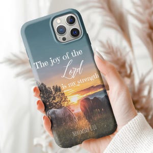 Lord is My Strength Horse Lovers Phone Case Christian Bible Verse Phone Case Psalm The Joy of the Lord is My Strength Horse Lovers Phone Case For Horse Girl Christian Case For iPhone