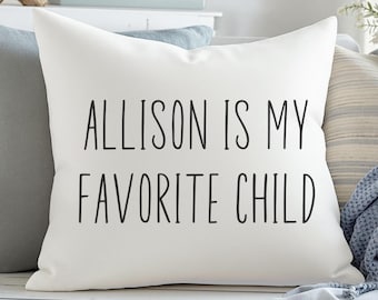 Funny Mom Pillow Favorite Child Gift Under 30 For Father Pillow Hilarious Mothers Day Gift Idea Personalized Home Decor Lumbar Pillow Funny