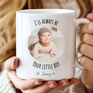 Custom mug with child’s photo and name, a heartfelt gift from son to mom. Ideal for birthdays or special occasions, celebrating the bond between mother and child, mother and son From Son To Mom Gift Idea Personalized Mug Birthday From Kid To Mom Custom Photo Mug Gift With Childs Name And Photo Adult Child to Mum Gift