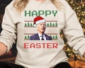 Happy Easter Funny Confused Joe Biden Ugly Christmas Sweater Happy Holidays Hilarious Political Santa Claus Crewneck FJB Christmas Sweater