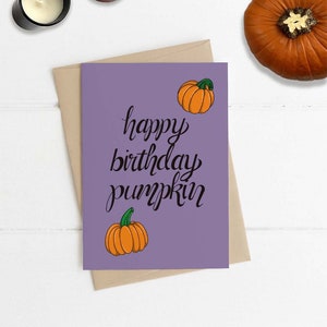 CARTE D’ANNIVERSAIRE CITROUILLE, Carte joyeux anniversaire, Carte d’anniversaire Halloween, carte d’anniversaire pour un partenaire, Carte d’anniversaire d’automne, Carte citrouille