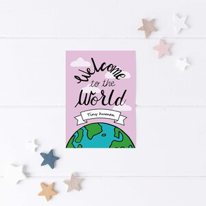 New baby girl card,  New baby card, Personalised baby card, Congratulations on your new baby, Card for new parents