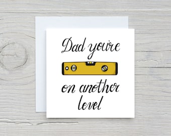 Carte de fête des pères, carte pour papa, papa, tu es à un autre niveau, carte d'anniversaire pour papa, carte de fête des pères recyclée, carte de bricolage pour papa